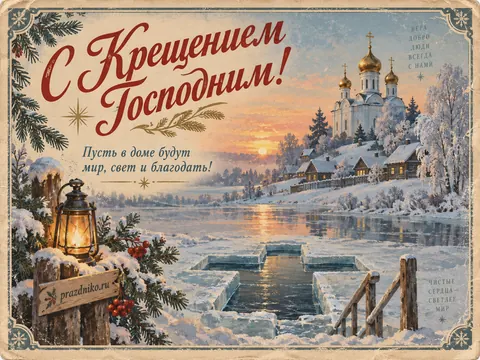 Открытка: Крещение Господне