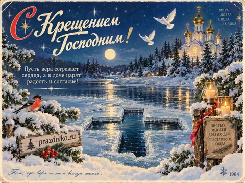 Открытка: Крещение Господне