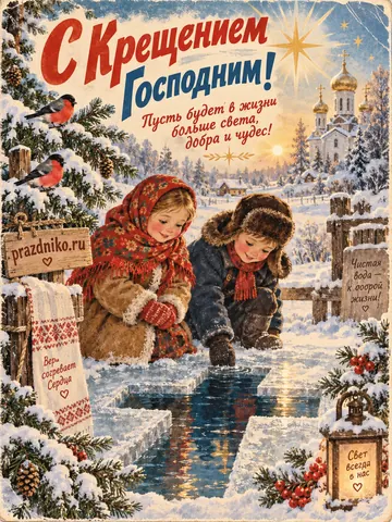Открытка: Крещение Господне
