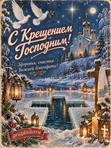 Открытка: Крещение Господне