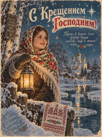 Открытка: Крещение Господне