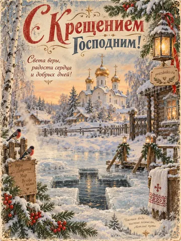 Открытка: Крещение Господне