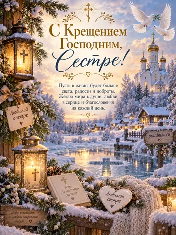 Открытка: Крещение Господне