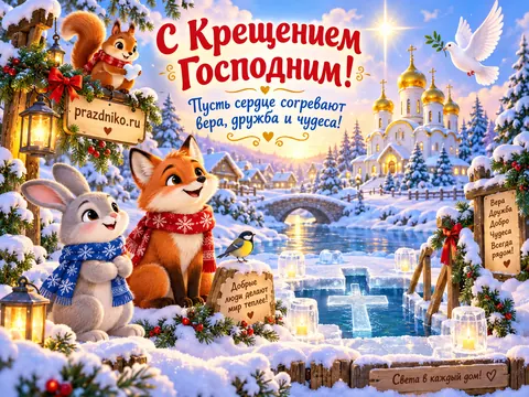 Открытка: Крещение Господне