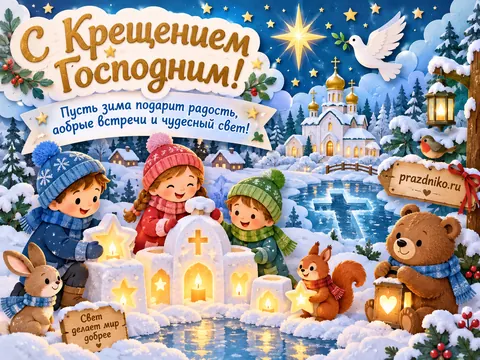 Открытка: Крещение Господне