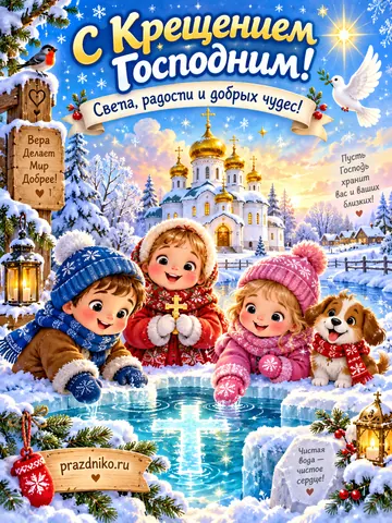 Открытка: Крещение Господне