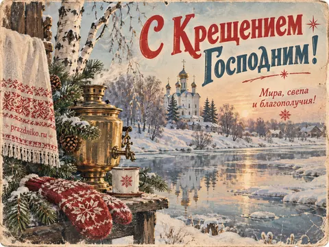 Открытка: Крещение Господне