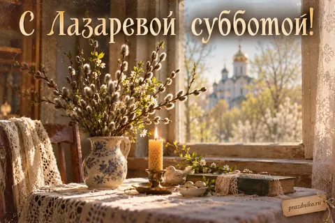 Открытка «Лазарева суббота»: С Лазаревой субботой!