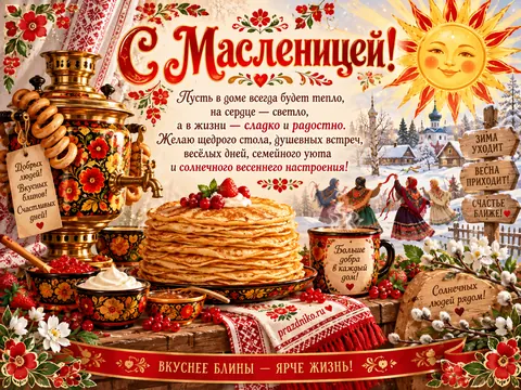 Открытка: Масленица