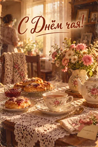 Открытка «Международный день чая»: С Днём чая!
