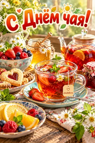 Открытка «Международный день чая»: С Днём чая!