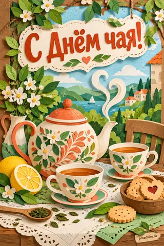 Открытка «Международный день чая»: С Днём чая!
