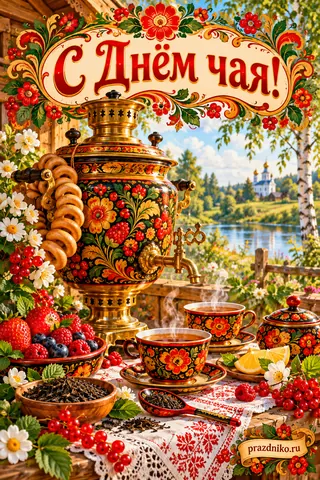 Открытка «Международный день чая»: С Днём чая!