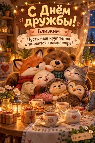 Открытка «Международный день дружбы»: С Днём дружбы!
Близким
Пусть наш круг тепла становится только шире!
prazdniko.ru