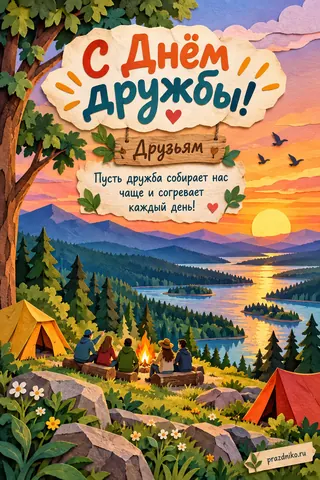 Открытка «Международный день дружбы» — друзьям: С Днём дружбы!
Друзьям
Пусть дружба собирает нас чаще и согревает каждый день!
prazdniko.ru