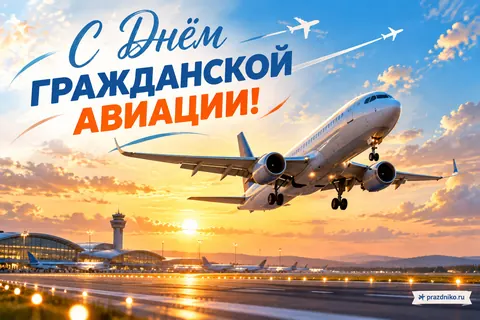 Открытка «Международный день гражданской авиации»: С Днём
гражданской
авиации!