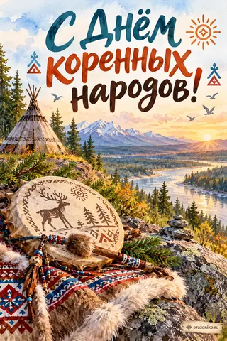 Открытка «Международный день коренных народов мира»: С Днём
коренных народов!