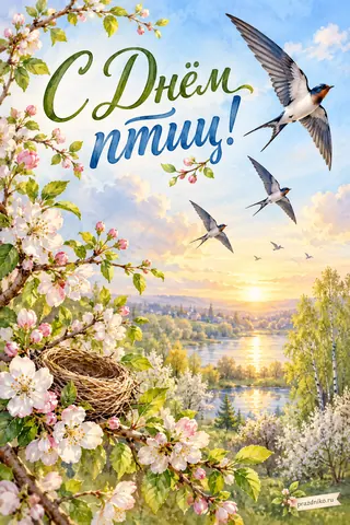 Открытка «Международный день птиц»: С Днём птиц!