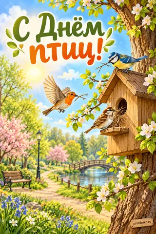Открытка «Международный день птиц»: С Днём птиц!