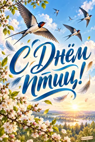 Открытка «Международный день птиц»: С Днём птиц!