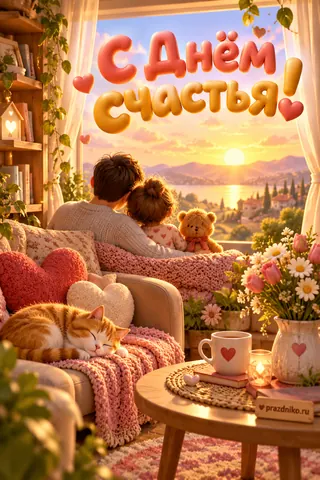 Открытка «Международный день счастья» — любимым: С Днём
Счастья!