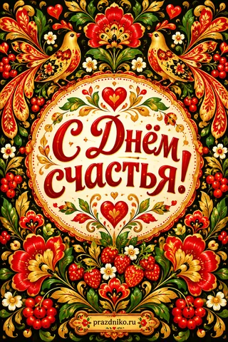 Открытка «Международный день счастья»: С Днём
Счастья!
