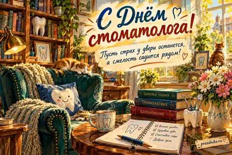 Открытка «Международный день стоматолога» — врачу: С Днём стоматолога!
Пусть страх у двери останется,
а смелость садится рядом!
Здоровые улыбки
Профилактика
Вдохновение
Больше улыбок
Здоровые зубы
Счастливые люди
Добрые дела