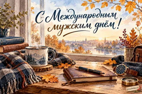 Открытка «Международный мужской день»: С Международным мужским днём!