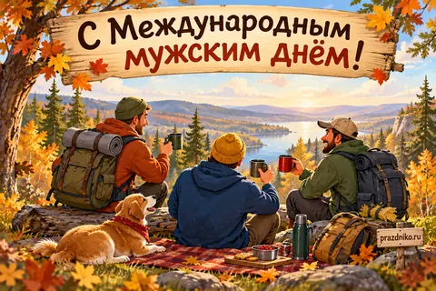 Открытка «Международный мужской день»: С Международным мужским днём!