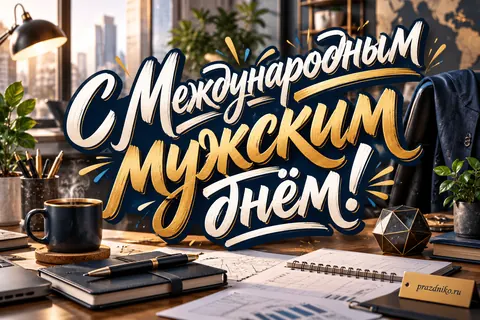 Открытка «Международный мужской день»: С Международным мужским днём!