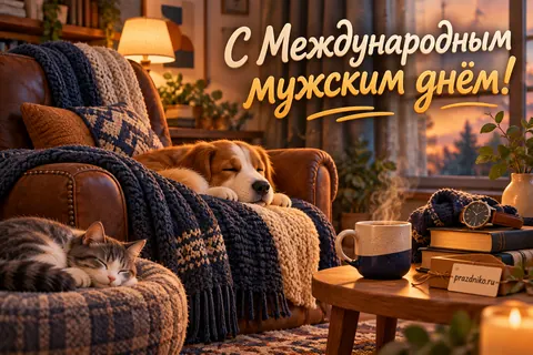 Открытка «Международный мужской день»: С Международным мужским днём!