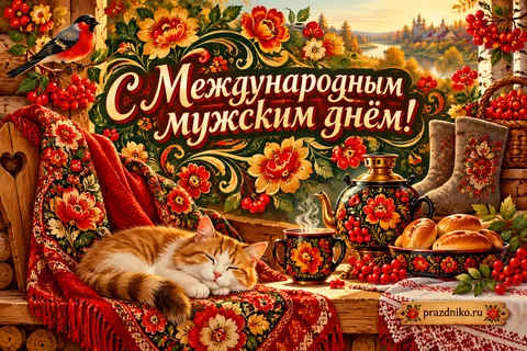 Открытка «Международный мужской день»: С Международным мужским днём!