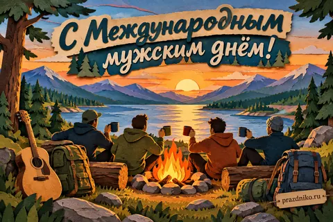 Открытка «Международный мужской день»: С Международным мужским днём!