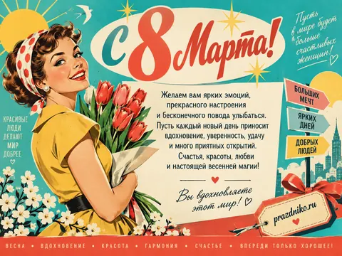 Открытка: 8 Марта