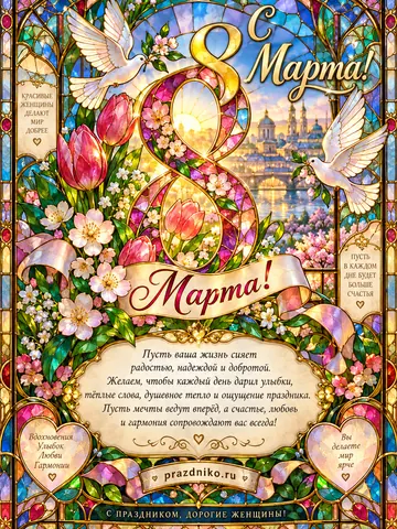 Открытка: 8 Марта