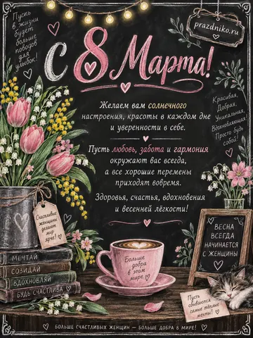 Открытка: 8 Марта