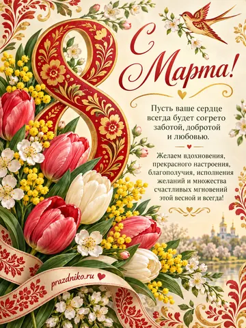 Открытка: 8 Марта