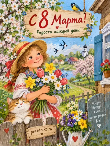 Открытка: 8 Марта