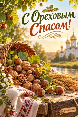 Открытка «Ореховый Спас»: С Ореховым Спасом!