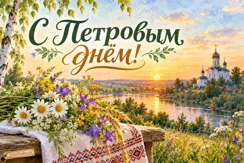 Открытка «День Петра и Павла»: С Петровым
днём!