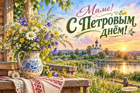 Открытка «День Петра и Павла» — маме: Маме!
С Петровым
днём!
