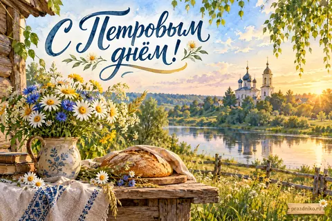 Открытка «День Петра и Павла»: С Петровым
днём!