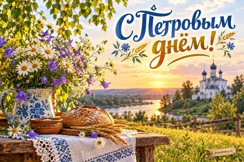 Открытка «День Петра и Павла»: С Петровым
днём!