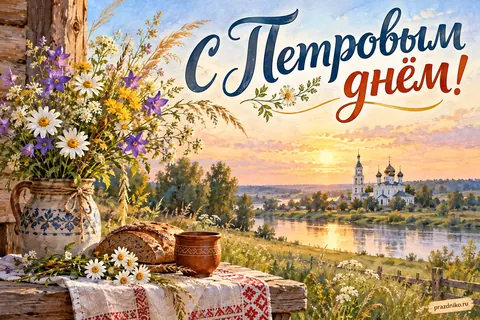 Открытка «День Петра и Павла»: С Петровым
днём!