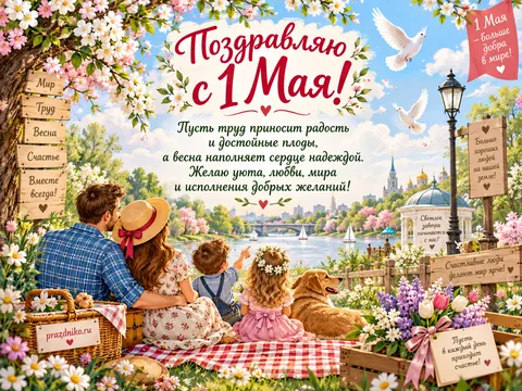 Открытка: 1 мая
