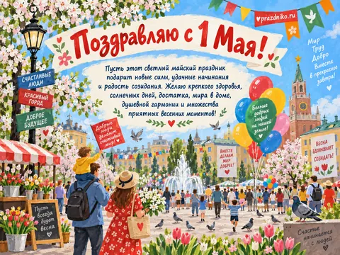 Открытка: 1 мая