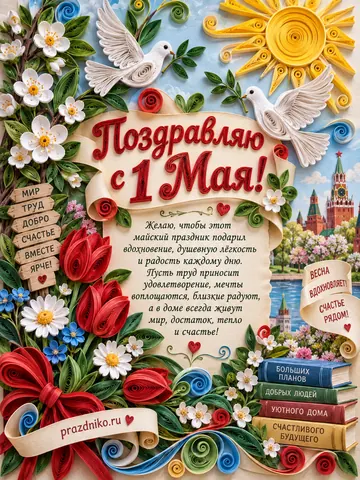 Открытка: 1 мая