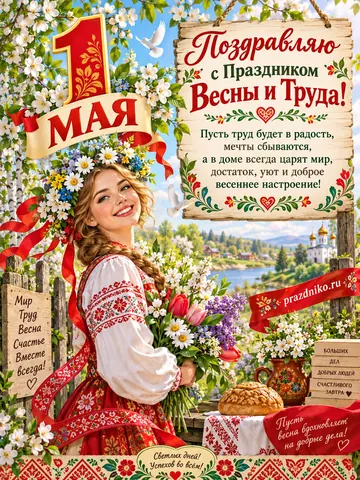 Открытка: 1 мая