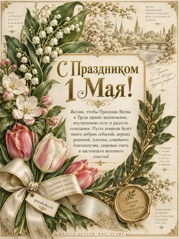 Открытка: 1 мая