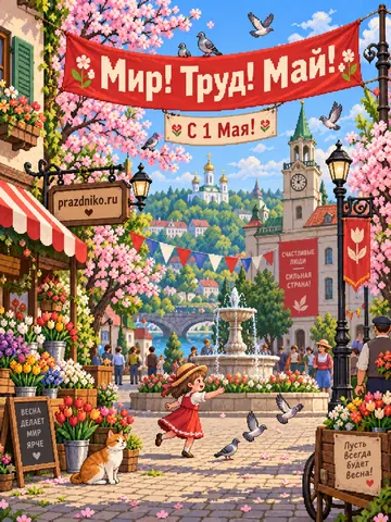 Открытка: 1 мая